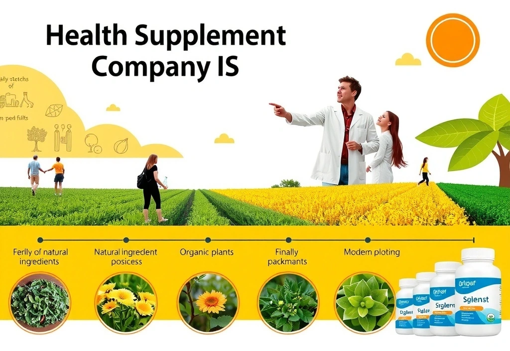 Imagine reprezentând evoluția companiei Nutrivitae, cu elemente de cercetare și natură